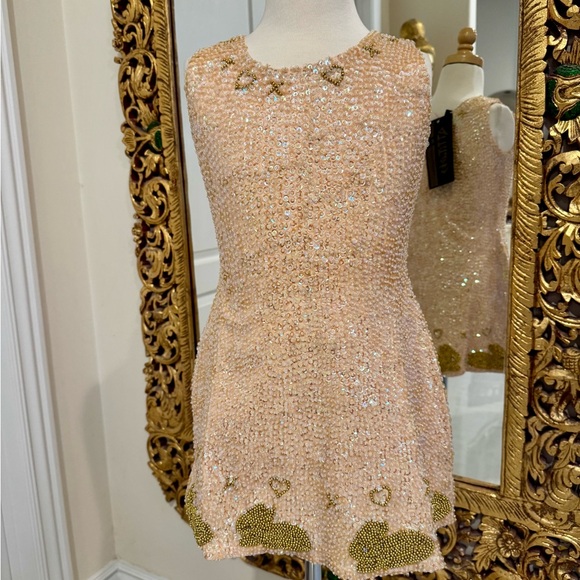 Elegant Little Attitudes by Debra‎baby pink Sequin Girls Dress hand beaded